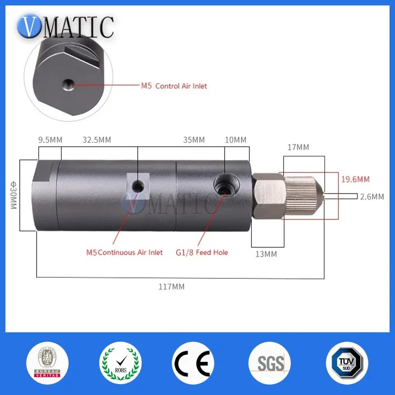 Free Shipping High Precision Double Acting Thimble Single Fluid Dispensing Small Pneumatic Valve