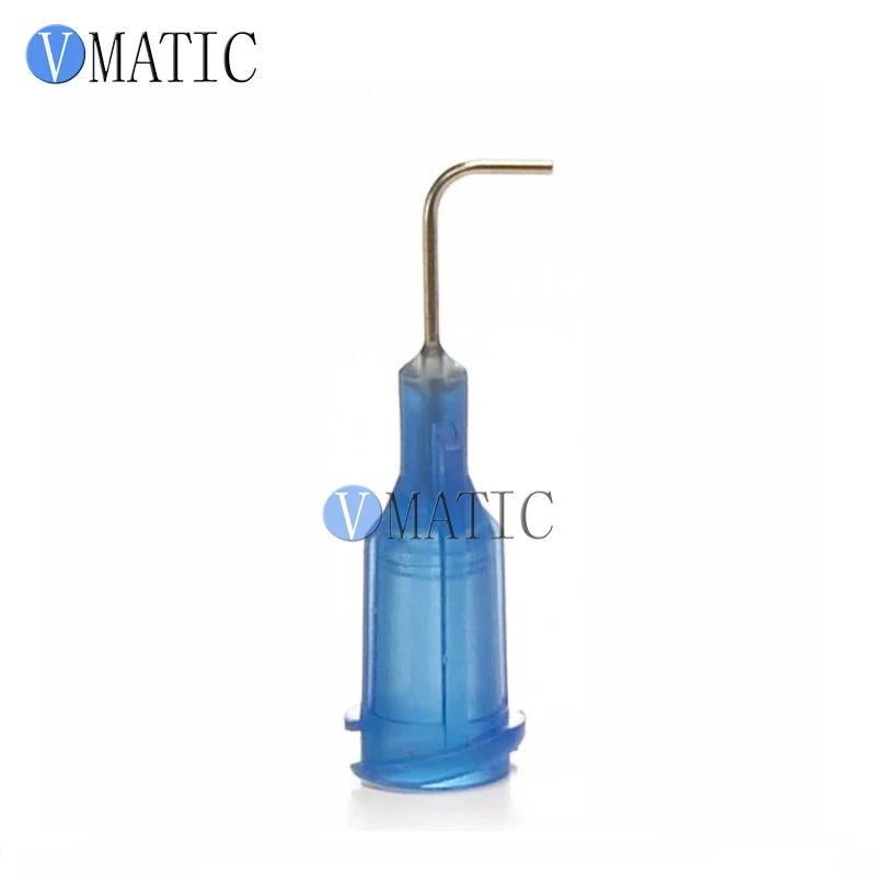 High Quality 22G Blue 0.5" 1/2 Inch 90 Degree Bent TE Premier Blunt End Stainless Steel Dispensing Needle Tips