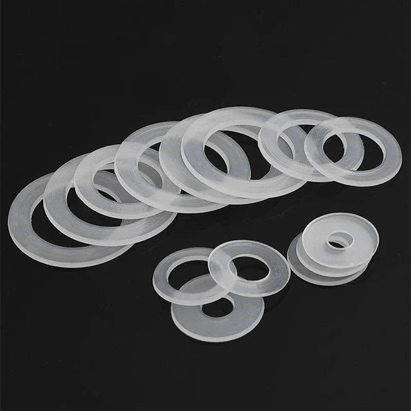 M3 M3.5 M4 M5 M6 M8 M10 M12 M14 M16 M18 M20 Clear Nylon Flat Washer PE Plastic Screw Gasket Insulation Spacer Seals Rings