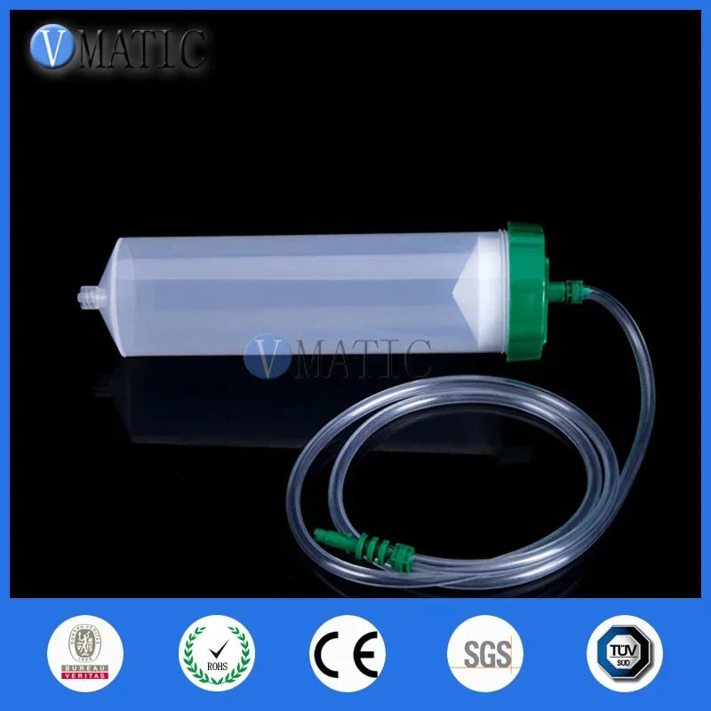 High Quality 200 Ml Cc Luer Lock Tip Glue Dispenser Pneumatic Plastic Syringe With Adapter & Piston