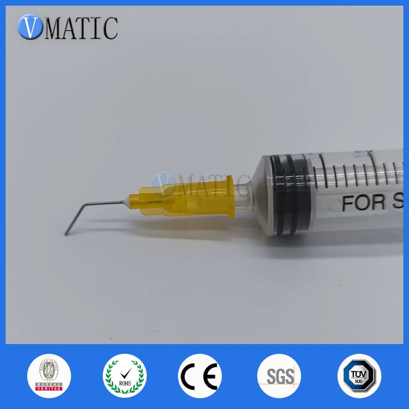 Free Shipping 100Pcs 25G 45 Bent Degree 0.5'' Adhesive Glue Dispensing Needle 1/2 Inch