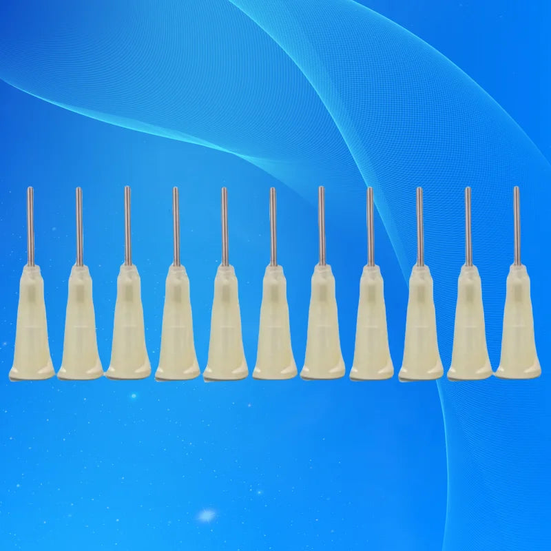 ‌100pcs Milky Yellow Dispensing Tips | 19G 12.7mm Blunt Needles for Epoxy/Silicone Free Shipping‌
