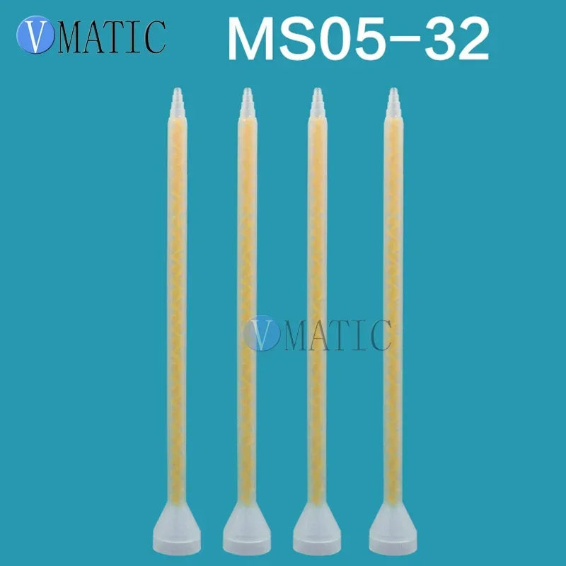 Free Shipping High Quality Plastic 5Pcs Resin Static Mixer MS 05-32 Mixing Nozzles For Duo Pack Epoxies (Yellow Core)