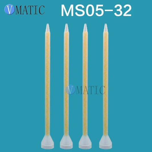Free Shipping High Quality Plastic 5Pcs Resin Static Mixer MS 05-32 Mixing Nozzles For Duo Pack Epoxies (Yellow Core)