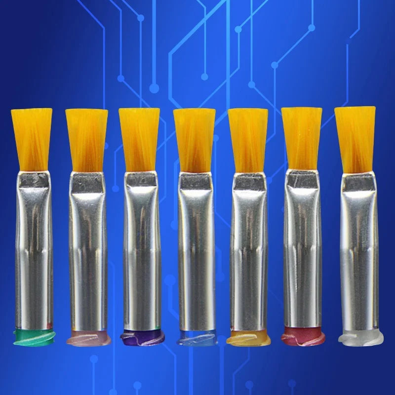 Free Shipping 14G-27G Flat 4mm Liquid Glue Dispensing Needle Hard Brush x 10pcs