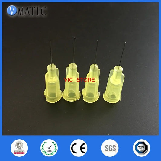 Free Shipping Non Sterilized 100Pcs 32G 0.5'' Yellow Color Dispensing Gun Needle Tip 1/2 Inch