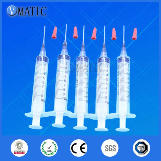 Free Shipping Liquid Dispenser Solder Paste Adhesive Glue Syringe + 5Pcs 1'' 16G Dispensing Needle + 5Pcs Syringes With Cap