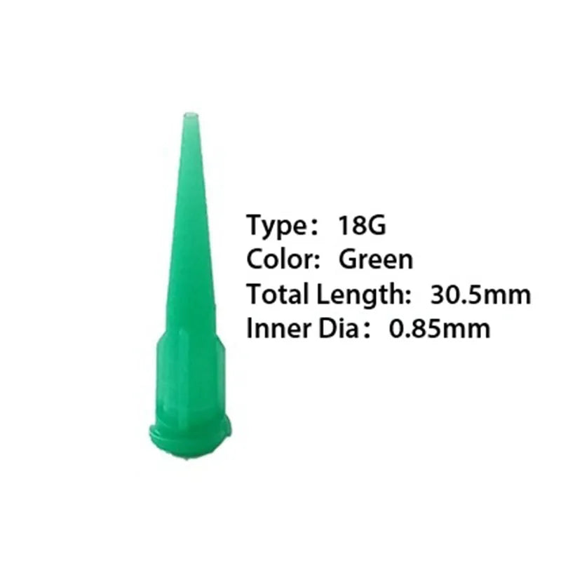 ESD-Safe Luer Lock Plastic Dispensing Needle Nozzles 8G to 32G For TT Glue Applicator Dispenser Tapered/Conical Tip X 100pcs