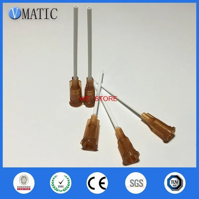 ‌15G Luer Lock Dispensing Needles 1" (25mm) | 100pcs Polypropylene Flexible Tips for Epoxy/Solder Paste