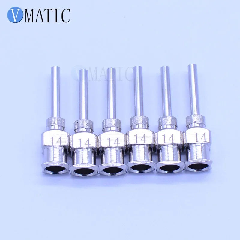 Free Shipping All Metal Stainless Steel 0.5'' 14G Dispenser Blunt 12Pcs Glue Dispensing Syringe Needle Tips 1/2 Inch