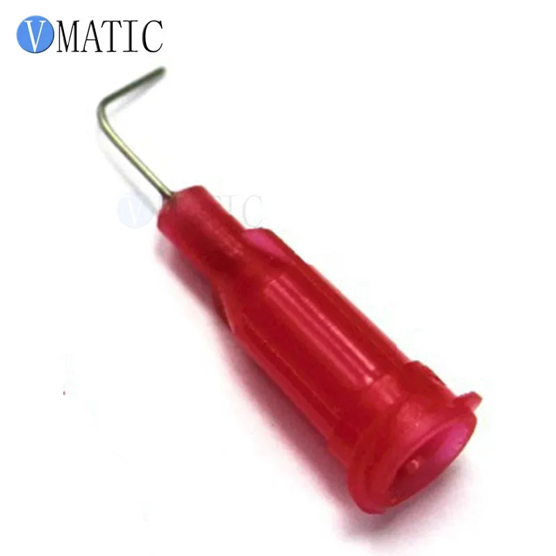 Free Shipping 100Pcs 25G Red 0.5'' Tubing 90 Degree Bent Dispenser Glue Needle 1/2 Inch