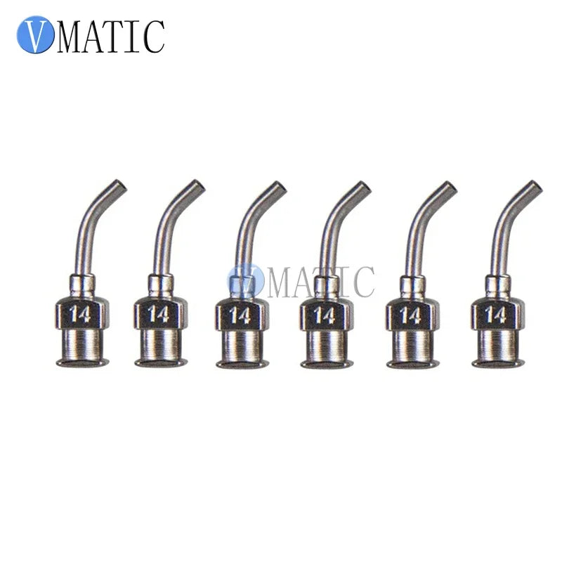 Free Shipping 12Pcs 1/2'' Inch 14G 45 Degree Bent Stainless Steel Dispensing Needle