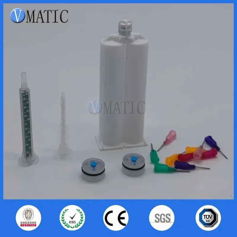 Free Shipping 1Pc 2:1 1:1 Universal 50ml Manual Dispense Glue Gun With 4pcs Cartridges & 5Pcs Static Mixing Tips