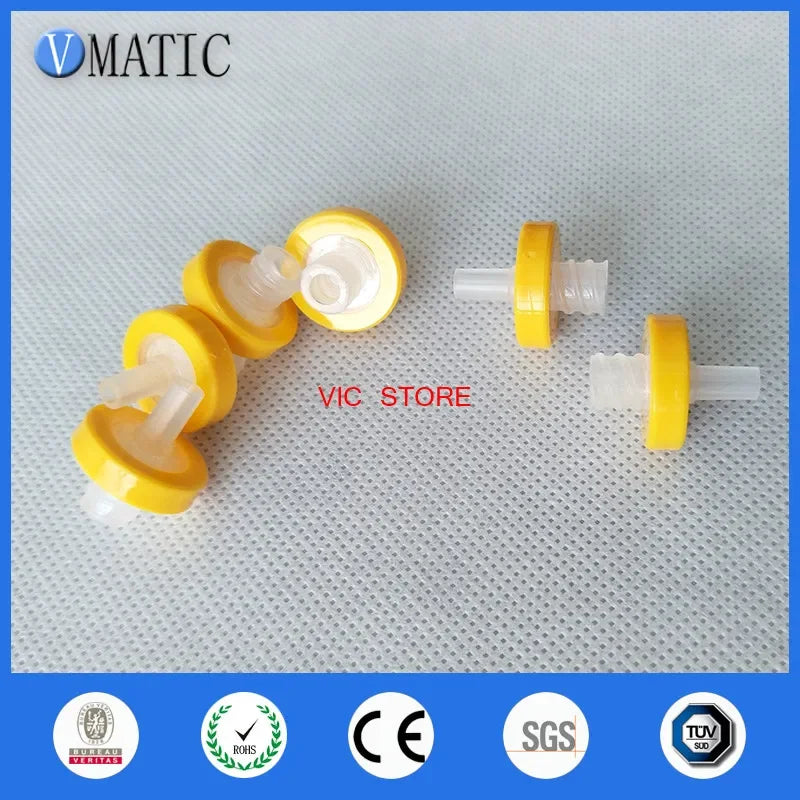 Free Shipping Quality 100Pcs 13mm 0.22um Plastic Yellow Syringe-Driven Filter Syringe Filter Water Solution Filtration Membrane