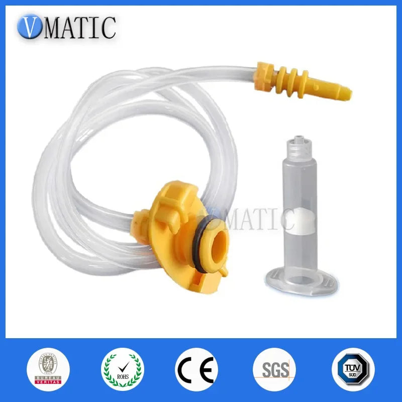 Free Shipping Glue Liquid Fluid Dispensing 5 10 30 55 Cc / Ml Pneumatic Syringe Barrel Valve Fitting Adapter Set With Needle
