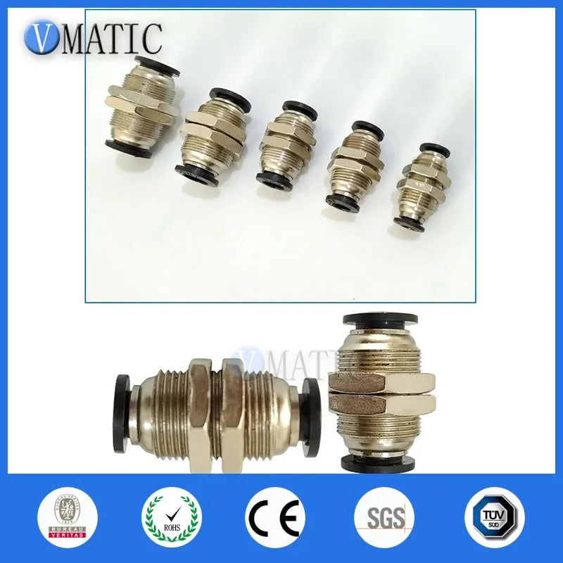 M4M6M8M10/M12 Threaded Tube To Tube Pipe Pneumatic Fitting Connector