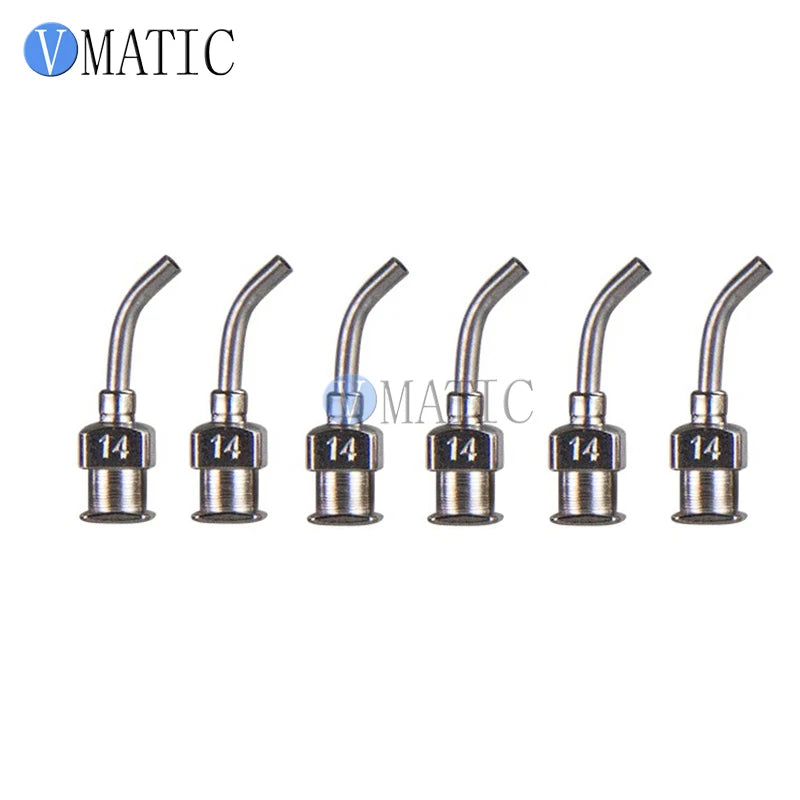 Free Shipping 12Pcs 1/2'' Inch 14G 45 Degree Bent Stainless Steel Dispensing Needle