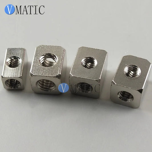 Miniature Rectangular Pneumatic Fitting - M5/M6 Female Thread - Tee & Cross - Full Metal (Nickel Plated Brass)