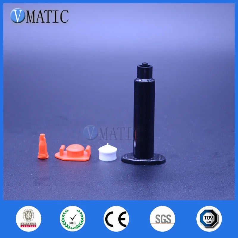 10ml Industrial Pneumatic Dispenser Kit | Luer-Lock Polycarbonate Barrel with PTFE Piston for Epoxy Encapsulation