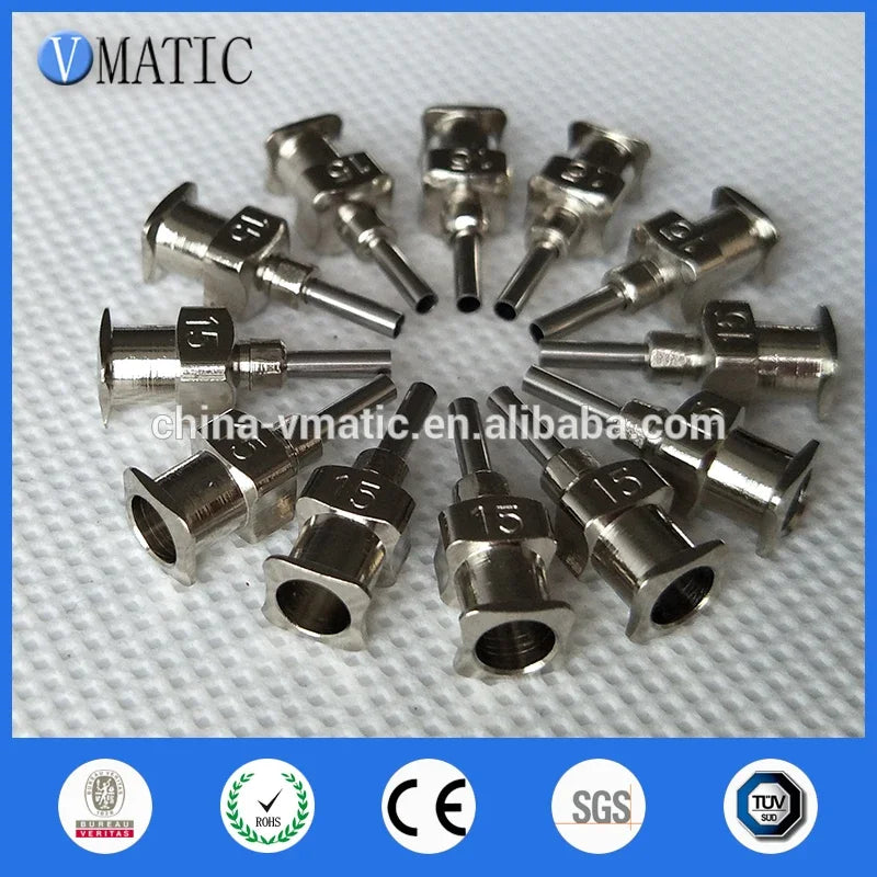 Free Shipping 12Pcs 15G 0.25'' Tube Length Metal S.S. Stainless Steel Dispensing Needles Blunt Dispenser Needle Tip 1/4 Inch