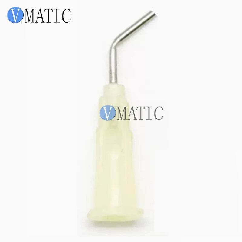 High Quality 100 Pieces 19G 45 Bent Degree 0.5'' Glue Dispensing Needle Bayonet Type Dispenser Needles 1/2 Inch