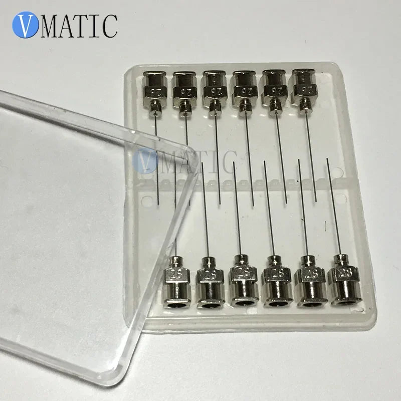 Free Shipping 12 Pcs 1 Inch Length 28G Blunt Stainless Steel Glue Fluid Dispensing Syringe Needle Tips
