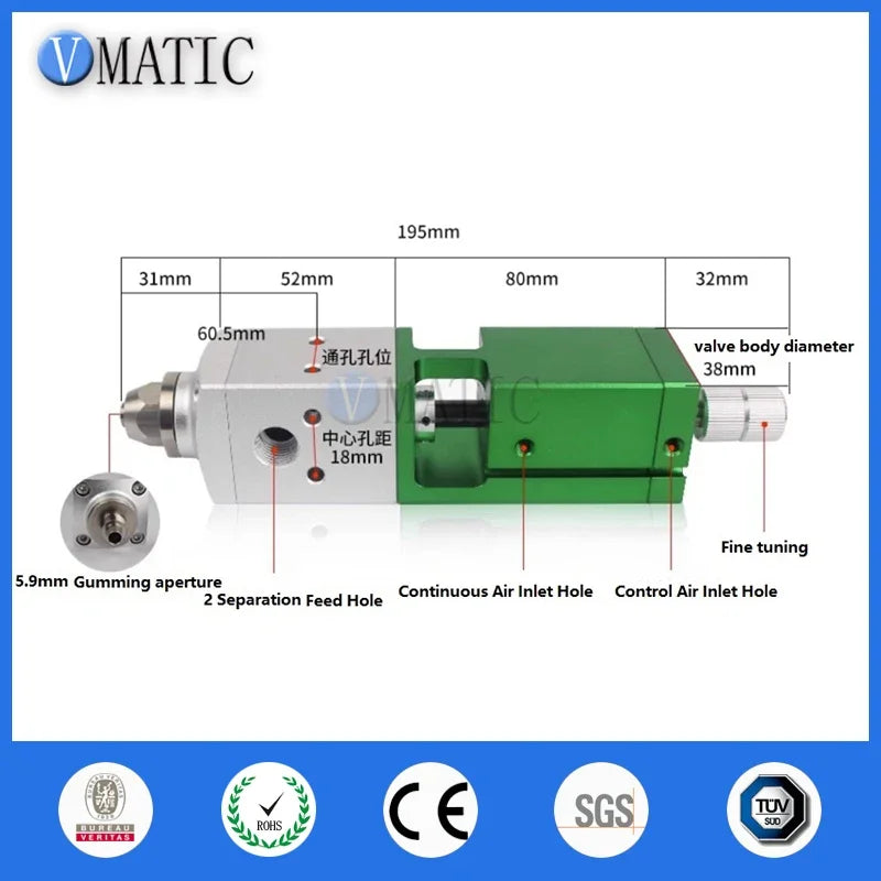 Large Flow High Viscosity Silicone Thermal Conductive Grease Lubricating Oil Coating Pneumatic Dispensing Suction Valve