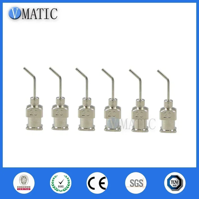 Free Shipping 12Pcs 1/2'' Inch 20G 45 Degree Bent Stainless Steel Dispensing Needle