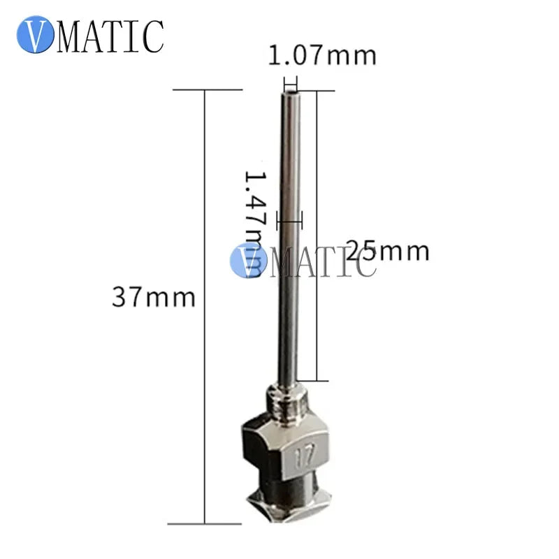 Free Shipping 12Pcs 1 Inch Tip Length 17G Blunt Stainless Steel Dispensing Needles Syringe Needle Tips Glue Dispenser Needle