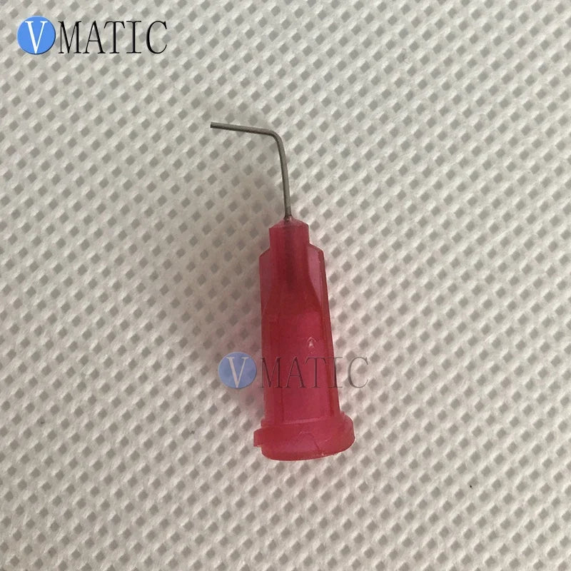 Free Shipping 100Pcs 25G Red 0.5'' Tubing 90 Degree Bent Dispenser Glue Needle 1/2 Inch
