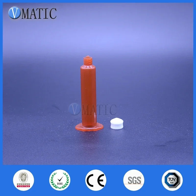 Free Shipping 5cc/ml Amber Pneumatic Barrels UV Block Cartridge Glue Dispensing Syringe With Stopper/ Piston