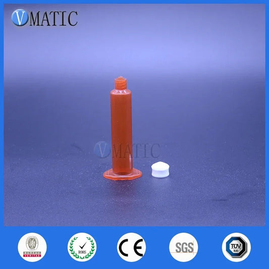 Free Shipping 5cc/ml Amber Pneumatic Barrels UV Block Cartridge Glue Dispensing Syringe With Stopper/ Piston
