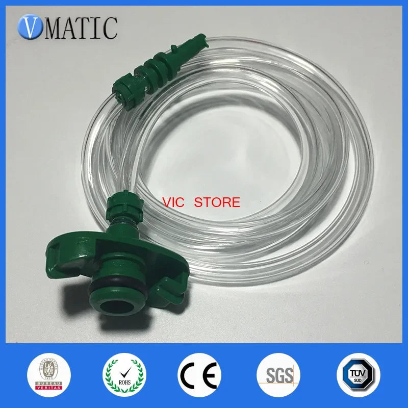Free Shipping Quality EFD 5 Sets 5cc 5ml Green Color Syringe Valve Robot Barrel Adapter With Syringe Dispensing Needle Tip