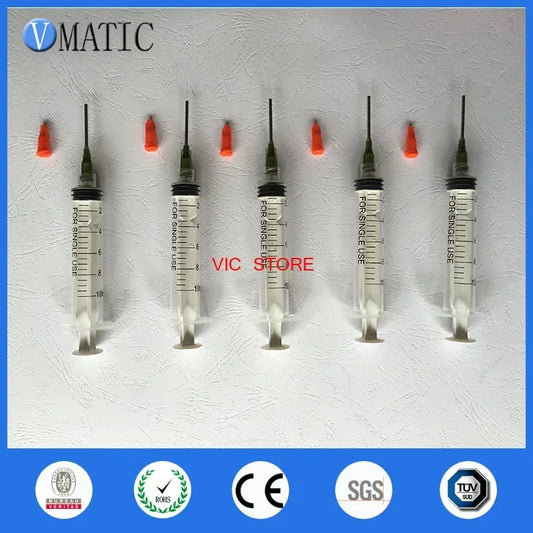 Free Shipping Hot Selling 5 Sets 1'' 1 Inch 14G Glue Liquid Plastic Dispenser Needles + 5Pcs 10cc/ml Dispenser Syringe
