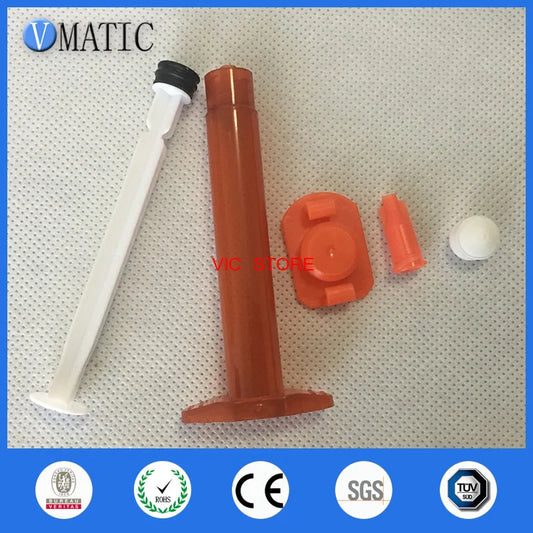 Free Shipping Pack Of 10 X 5cc/ml Amber UV Block Fluid Dispenser Manual Syringe With Plunger Stopper & Piston