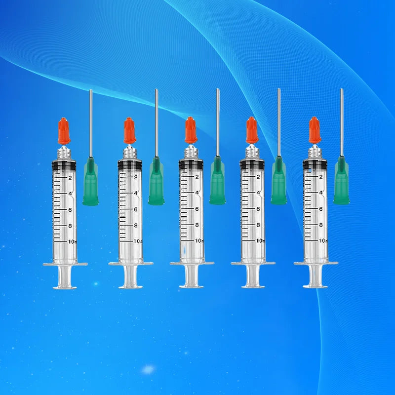 ‌5-Pack 10ml Syringe Kit with 18G 1" Needles & Orange Caps | Non-Sterile DIY/Pet Care/Crafts Free Shipping‌