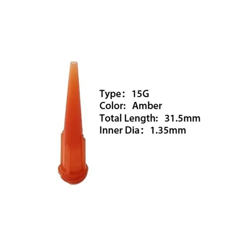 ESD-Safe Luer Lock Plastic Dispensing Needle Nozzles 8G to 32G For TT Glue Applicator Dispenser Tapered/Conical Tip X 100pcs