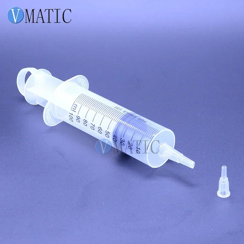 ‌100ml Industrial Glue Syringe Kit | Wide Mouth Dispenser + 10cm PVC Tube for Thick Adhesive/Craft Resin (Leak-Proof Design)‌