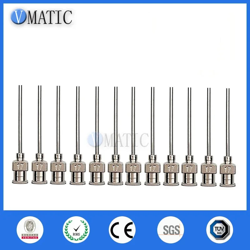Free Shipping 12Pcs 1 Inch Tip Length 17G Metal Stainless Steel Needles
