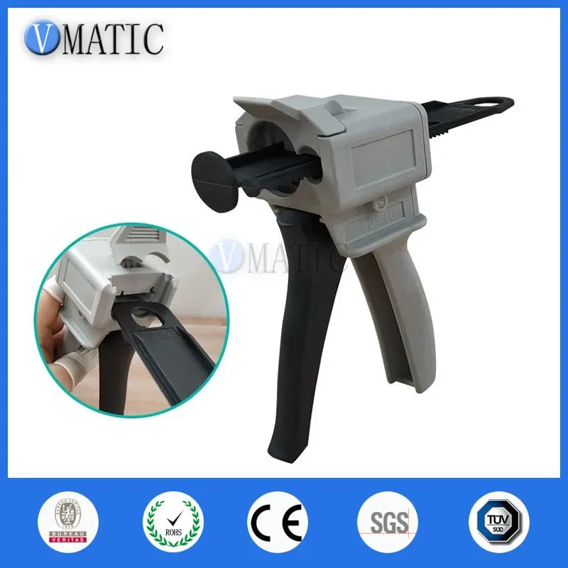 Free Shipping 50ml 10:1 Dual Manual Cartridge Caulking Plastic Dispenser Applicator 2 Part Epoxy Resin Caulk Mixing Gun