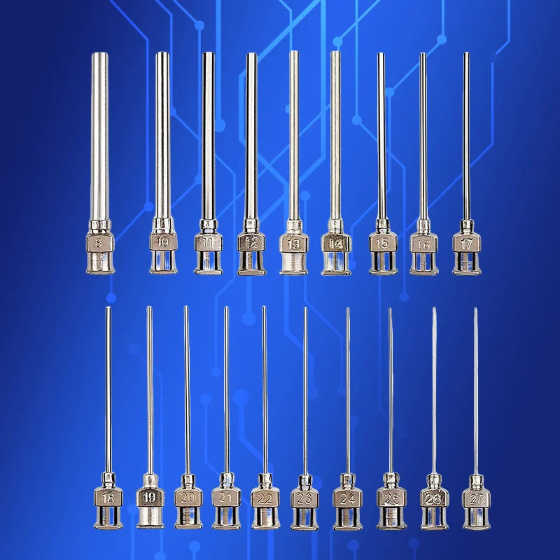‌Industrial-Grade Dispensing Needles 8G-27G | 1-1/2 Inch Stainless Steel Tips for Glue & Potting (19pcs)‌