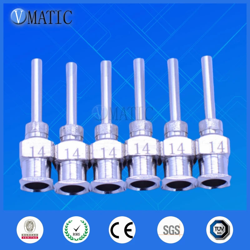 Free Shipping 12Pcs 0.5'' Tip Length 14G Stainless Steel Glue Needles 1/2 Inch