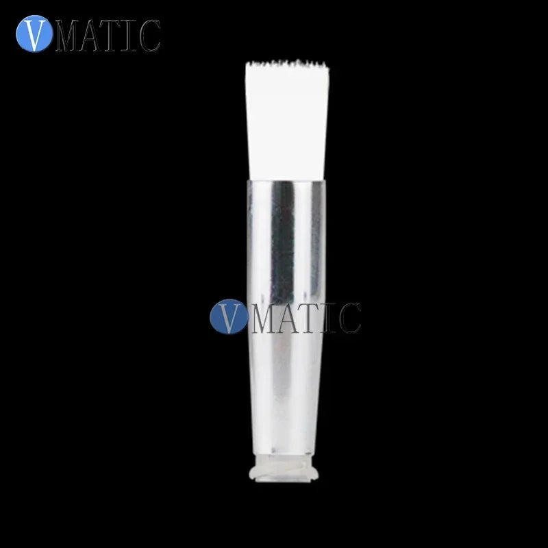 14G-27G Brush Tip Nozzle with 8mm Round Opening - Threaded Screw Mount for Dispensing Glue/Resin (Soft or Stiff Bristles)