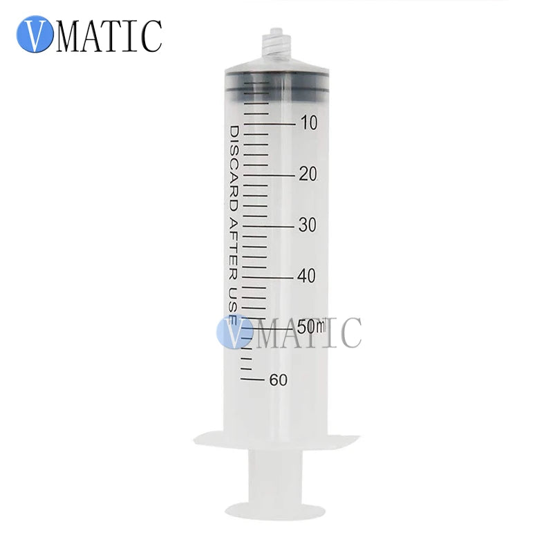 Free Shipping Non Sterilized Quality 5Pcs 60ml/cc Luer Lock Plastic Manual Luer Lock Tip Syringe