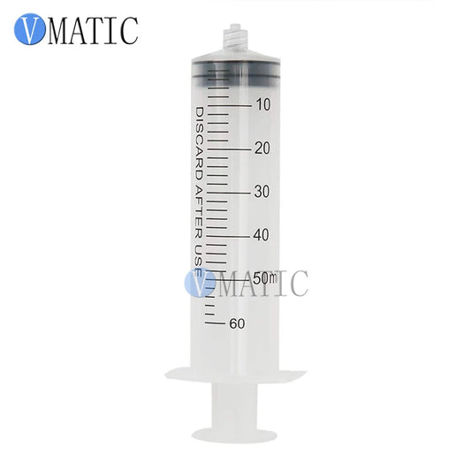 Free Shipping Non Sterilized Quality 5Pcs 60ml/cc Luer Lock Plastic Manual Luer Lock Tip Syringe