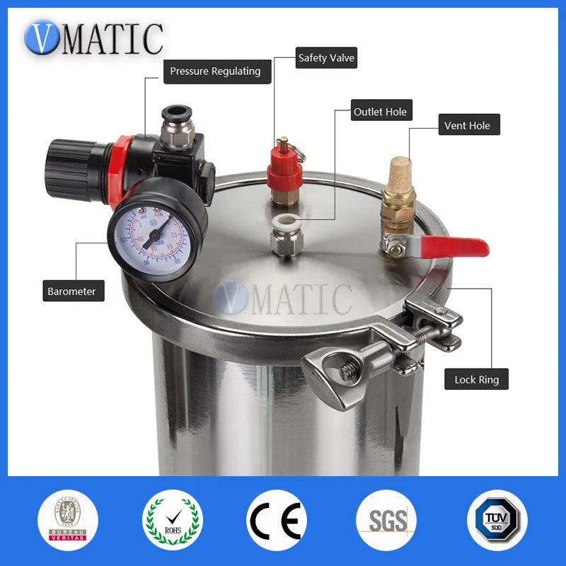 2023 High Quality Clip Frame Type Stainless Steel Pneumatic Pressure Tank