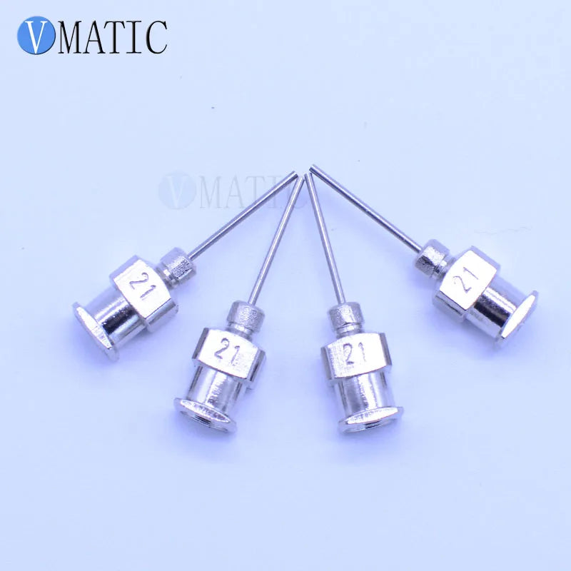 High Quality 0.5'' Tip Length 21G All Metal Blunt Stainless Steel 12Pcs Glue Dispensing Syringe Needles Tips 1/2 Inch