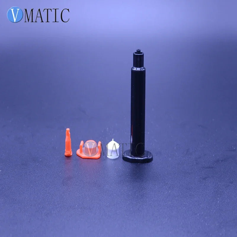 Free Shipping 3cc/ 3ml Black Glue Dispensing Pneumatic Syringe Barrel With Piston & Cover