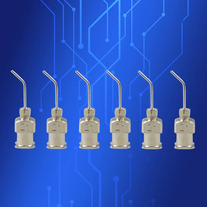 ‌12Pcs 21G 45° Bent Dispensing Needle 1/2'' | S.S. for PCB/Automotive Free Shipping‌