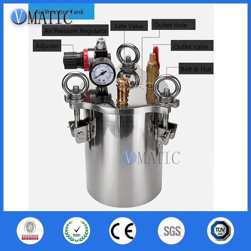 Free Shipping VMATIC Glue Dispensing Equipment Accurate Automatic Glue Machine With 2pcs 5L Pressure Tank Valve